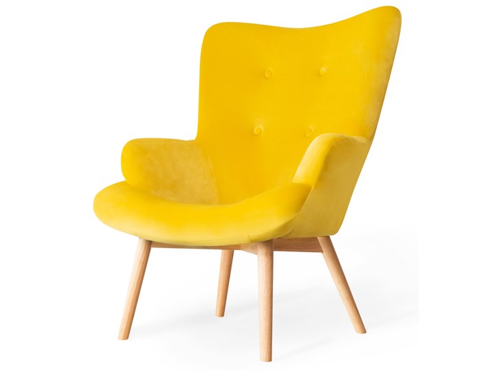 Fotel MOSS welurowy żółty 70x95 cm - Homla
