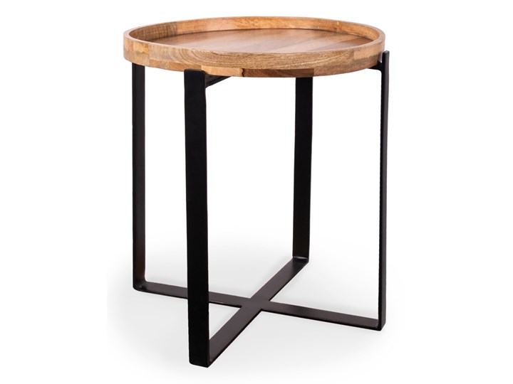 Stolik HARVEY kawowy 42x45 cm - Homla Drewno Metal Styl Nowoczesny Szerokość 42 cm Długość 42 cm Kolor Beżowy