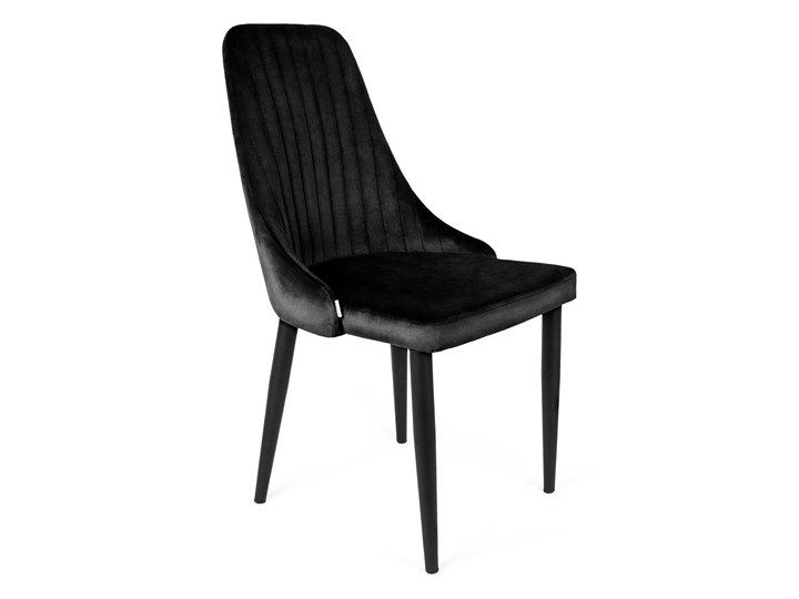 Krzesło LOUIS welurowe czarne 45x45x90 cm - Homla