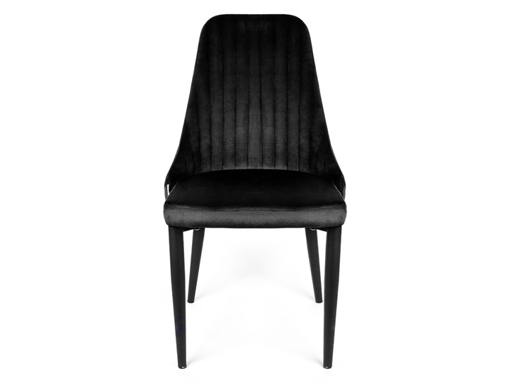 Krzesło LOUIS welurowe czarne 45x45x90 cm - Homla Tkanina Metal Głębokość 45 cm Styl Industrialny Szerokość 45 cm Kolor Czarny