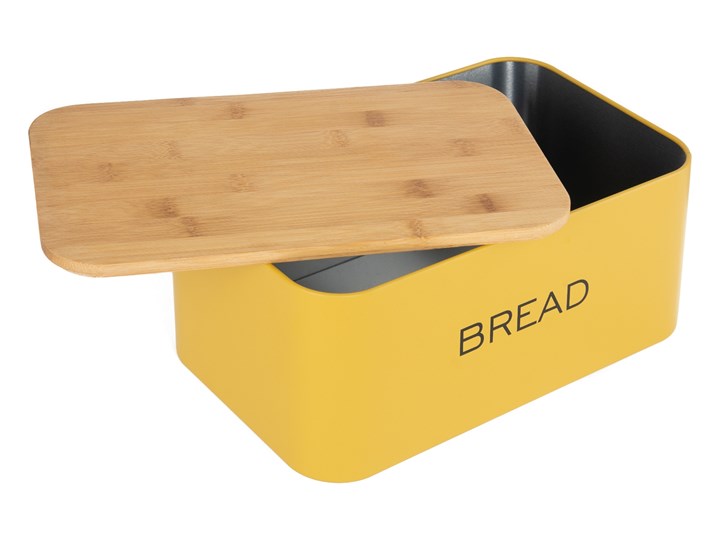 Chlebak KINE musztardowy 30x18 cm - Homla Kolor Beżowy Drewno Kolor Brązowy