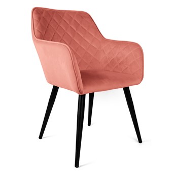 Krzesło SHELTON welurowe różowe 57x40x86 cm - Homla