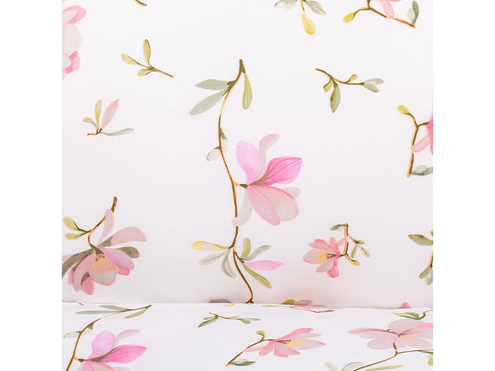 Komplet pościeli FLOREMI bawełnianej w magnolie 160x200 cm - Homla Kolor Różowy Bawełna Rozmiar poduszki 70x80 cm