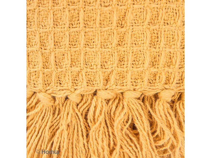 VAFFEL Pled bawełniany musztardowy 130x170 cm Bawełna Kategoria Koce i pledy