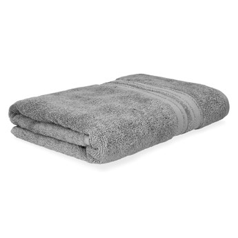 DUKE Ręcznik z paskami lureksowymi szary 70x130 cm - Homla