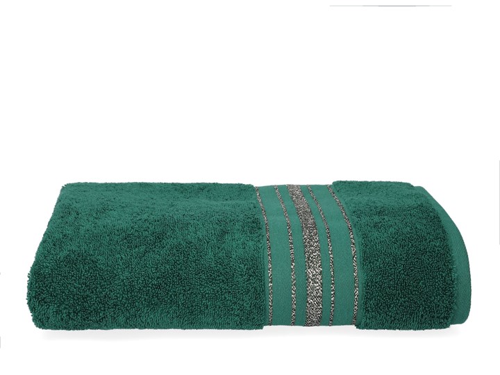 Ręcznik DUKE z paskami lureksowymi zielony 50x90 cm - Homla Ręcznik kąpielowy Bawełna Łazienkowe Kategoria Ręczniki