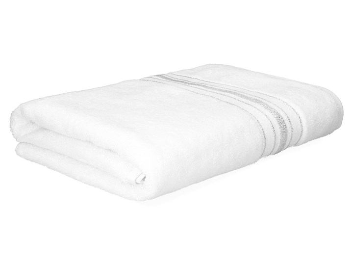 Ręcznik DUKE z paskami lureksowymi biały 70x130 cm - Homla