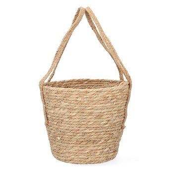 Kosz LUMBO z trawy morskiej z uchwytami 28x25 cm - Homla