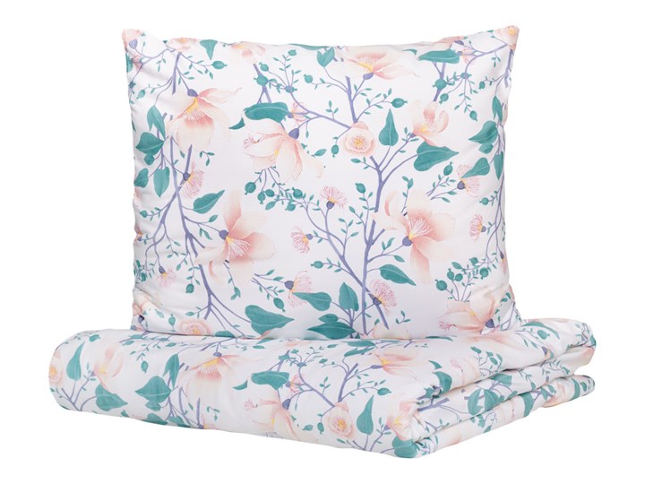 ABALA Komplet pościeli satynowej w magnolie 160x200 cm Satyna Bawełna 70x80 cm Pomieszczenie Pościel do sypialni