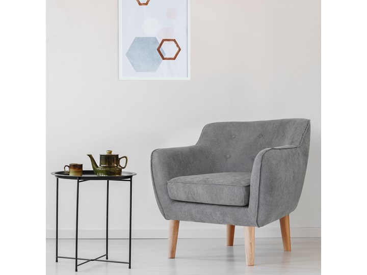 STOKKE NATURAL Fotel tapicerowany szary 77x77x78 cm Szerokość 77 cm Głębokość 77 cm Kategoria Fotele do salonu