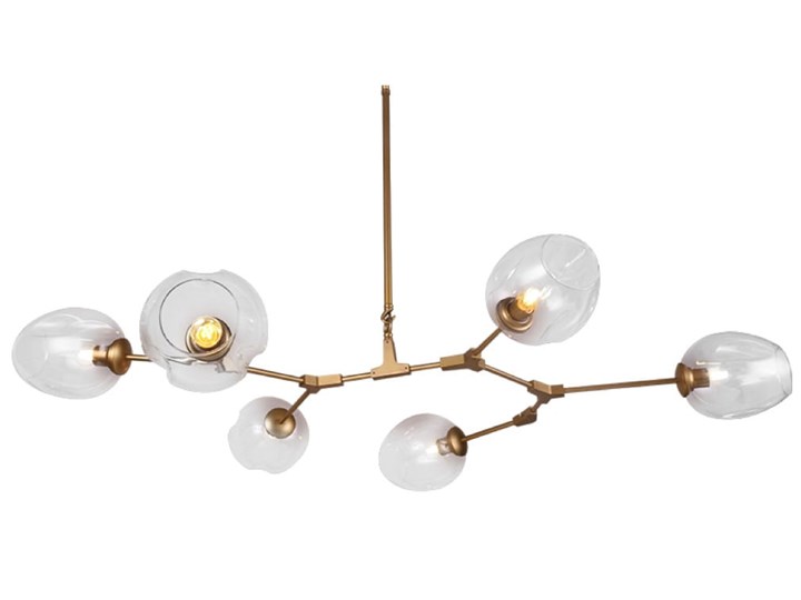 Chemistry gold - 6-punktowa nowoczesna lampa wisząca - różne klosze Metal Lampa z kloszem Szkło Lampa inspirowana Funkcje Brak dodatkowych funkcji