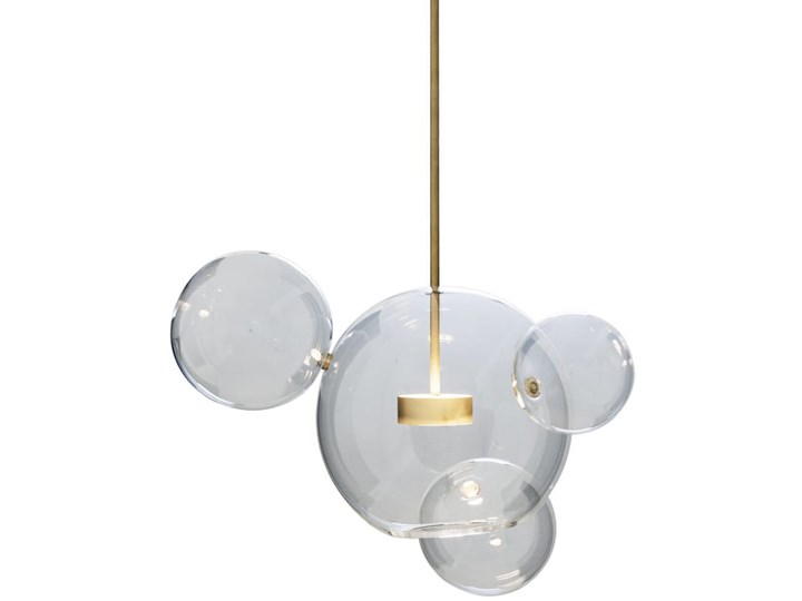 Bubble 4 - duża nowoczesna lampa wisząca - pączkujące szklane kule Ilość źródeł światła 4 źródła Szkło Lampa kula Mosiądz Metal Lampa z kloszem Kategoria Lampy wiszące