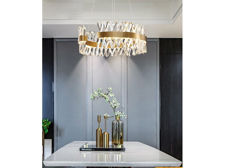 Amsterdam XXX Crystal Prisms - żyrandol kryształowy 80cm Szkło Lampa z kryształkami Mosiądz Ilość źródeł światła 1 źródło Metal Kategoria Lampy wiszące