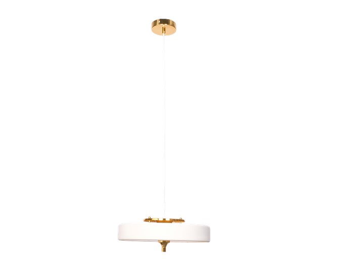 Art Deco 2000 - lampa wisząca biała Tworzywo sztuczne Szkło Metal Lampa z kloszem Mosiądz Funkcje Brak dodatkowych funkcji