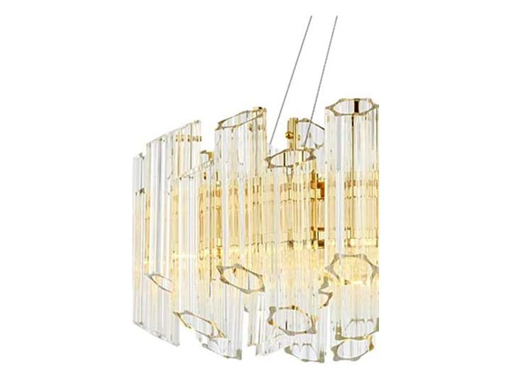 Casablanca Flat 60 - Crystal Tubes - żyrandol kryształowy 60cm Lampa z kloszem Styl Klasyczny Chrom Szkło Mosiądz Lampa z kryształkami Metal Ilość źródeł światła 1 źródło