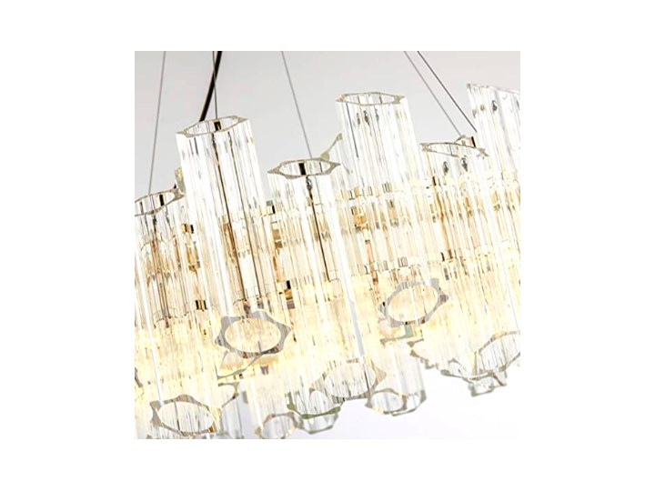 Casablanca Flat 60 - Crystal Tubes - żyrandol kryształowy 60cm Lampa z kloszem Metal Mosiądz Szkło Chrom Lampa z kryształkami Funkcje Brak dodatkowych funkcji Ilość źródeł światła 1 źródło