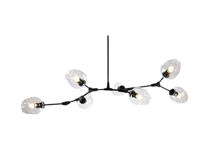 Chemistry black - 6-punktowa nowoczesna lampa wisząca - różne klosze Szkło Metal Lampa z kloszem Styl Nowoczesny