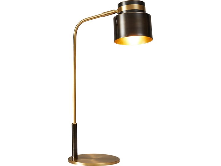 Vien - lampka stołowa biurkowa czarny i mosiądz Lampa biurkowa Wysokość 52 cm Lampa z kloszem Metal Kategoria Lampy stołowe
