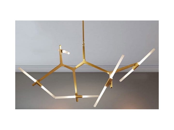 Structura gold - lampa nowoczesna Szkło Metal Pomieszczenie Jadalnia Lampa inspirowana Kolor Złoty