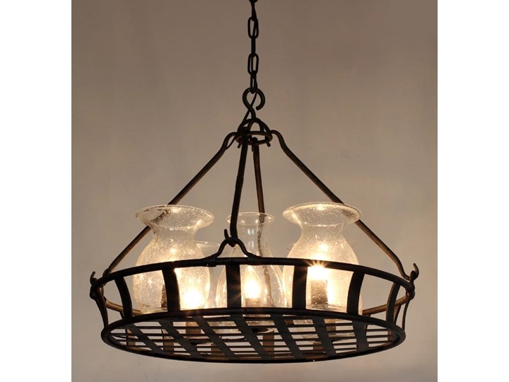 Vintage Jar Chandelier - żyrandol kuty metal + szkło Stal Mosiądz Kategoria Lampy wiszące