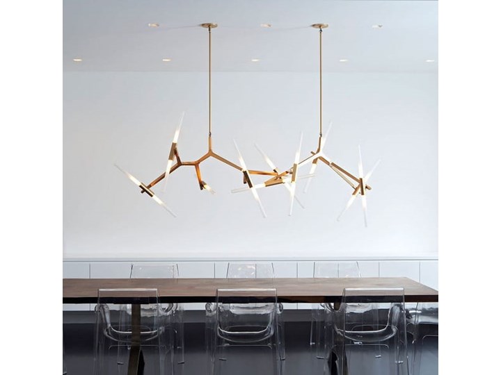 Structura gold - lampa nowoczesna Szkło Pomieszczenie Salon Metal Lampa inspirowana Pomieszczenie Jadalnia