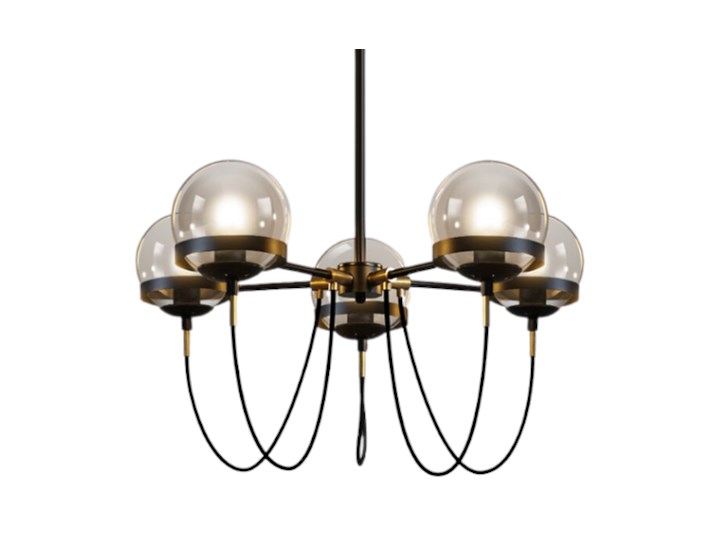 Octopus Medium- żyrandol 60cm Metal Szkło Lampa inspirowana Stal Pomieszczenie Salon