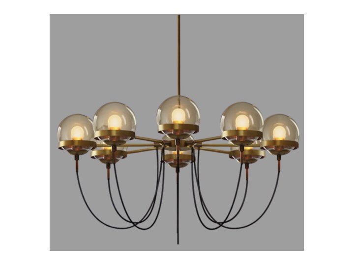 Lava 3 - lampa wisząca ręcznie formowane szkło Lampa inspirowana Mosiądz Ilość źródeł światła 8 źródeł Lampa z kloszem Metal Styl Nowoczesny