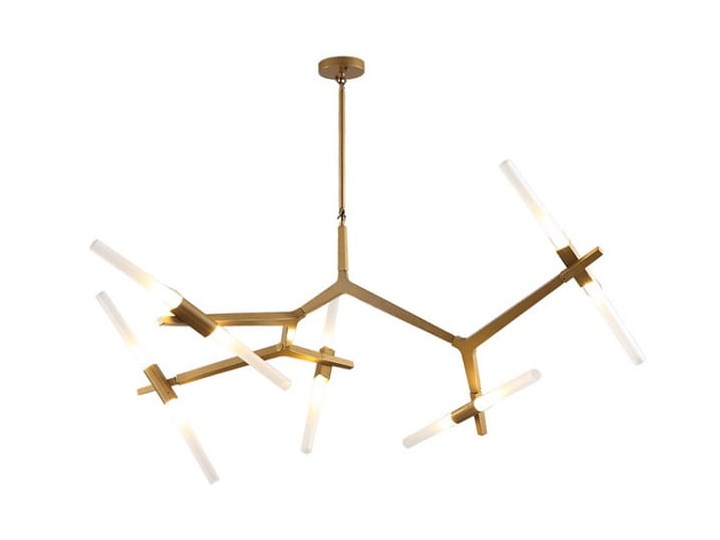 Structura gold - lampa nowoczesna Lampa inspirowana Ilość źródeł światła 10 źródeł Metal Szkło Kolor Złoty