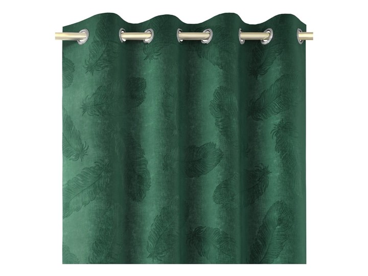 Zielona zasłona z aksamitną powierzchnią AmeliaHome Peacock, 140x250 cm Poliester Bawełna Wzór Gładkie