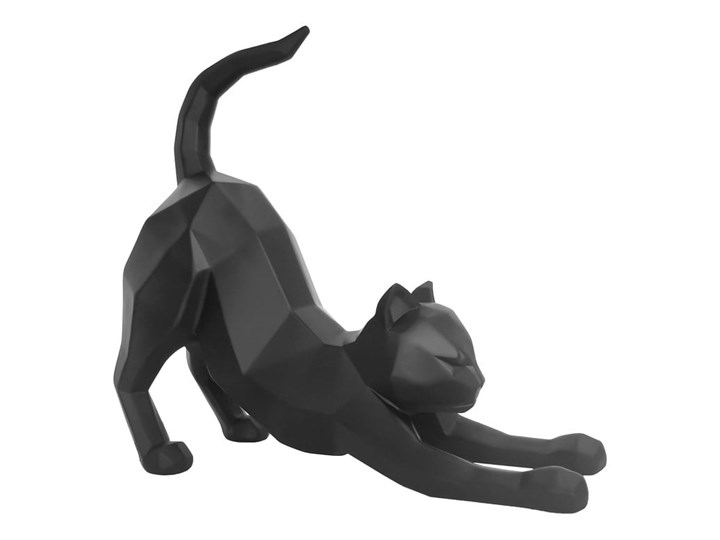 Matowa czarna figurka PT LIVING Origami Stretching Cat, wys. 30,5 cm Kolor Czarny Kategoria Figury i rzeźby