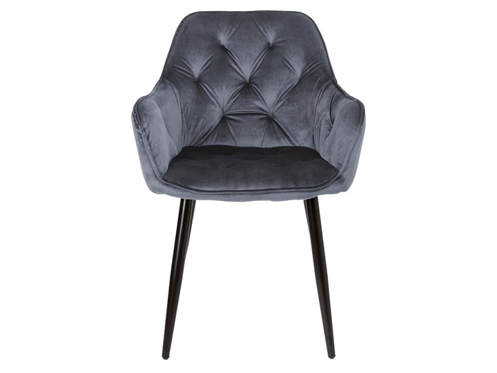 Krzesło welurowe Nevada VELVET Grafitowe Tapicerowane Tworzywo sztuczne Głębokość 61 cm Metal Tkanina Krzesło inspirowane Wysokość 85 cm Skóra Szerokość 59 cm Styl Nowoczesny