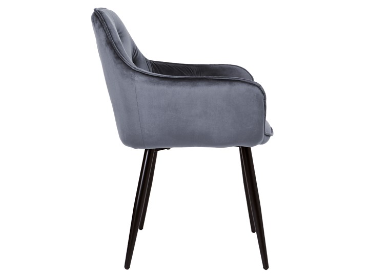 Krzesło welurowe Nevada VELVET Grafitowe Głębokość 61 cm Tworzywo sztuczne Tapicerowane Styl Skandynawski Wysokość 85 cm Szerokość 59 cm Skóra Krzesło inspirowane Tkanina Metal Kolor Szary