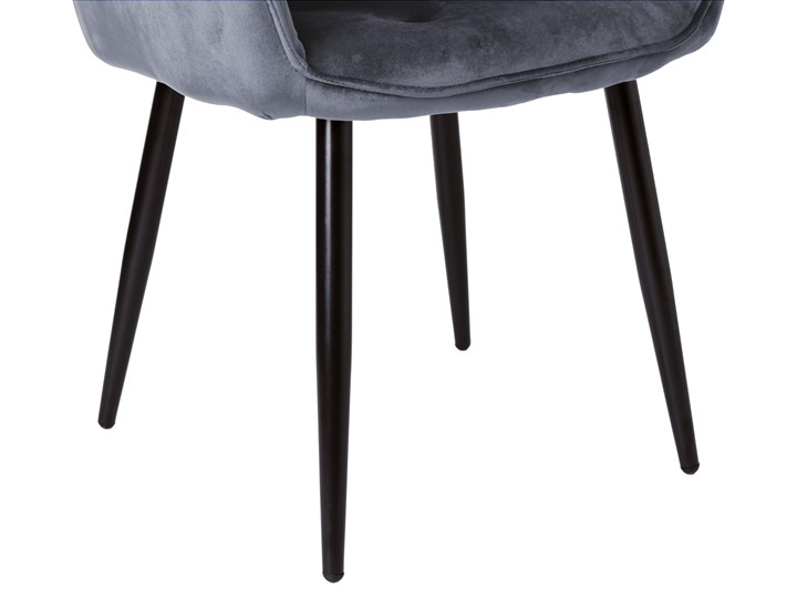 Krzesło welurowe Nevada VELVET Grafitowe Szerokość 59 cm Wysokość 85 cm Tkanina Tapicerowane Kolor Szary Krzesło inspirowane Skóra Głębokość 61 cm Tworzywo sztuczne Metal Styl Nowoczesny