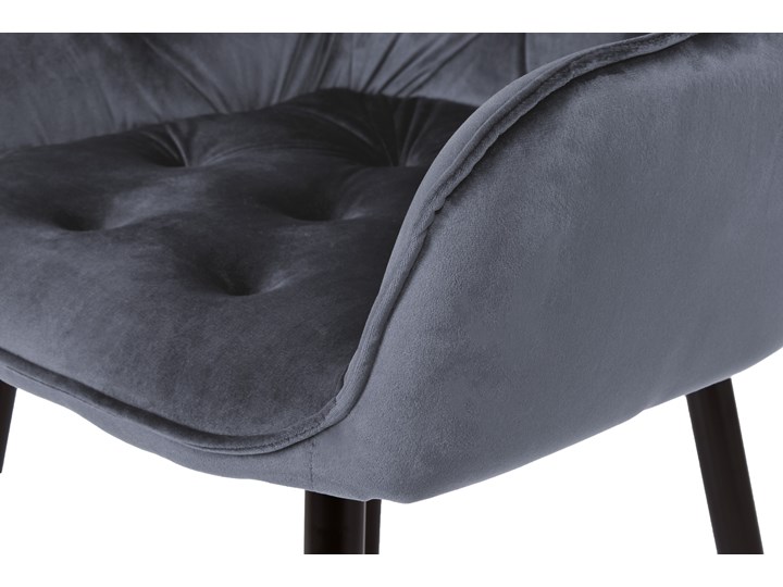 Krzesło welurowe Nevada VELVET Grafitowe Tworzywo sztuczne Krzesło inspirowane Tapicerowane Tkanina Skóra Wysokość 85 cm Metal Głębokość 61 cm Szerokość 59 cm Kolor Szary
