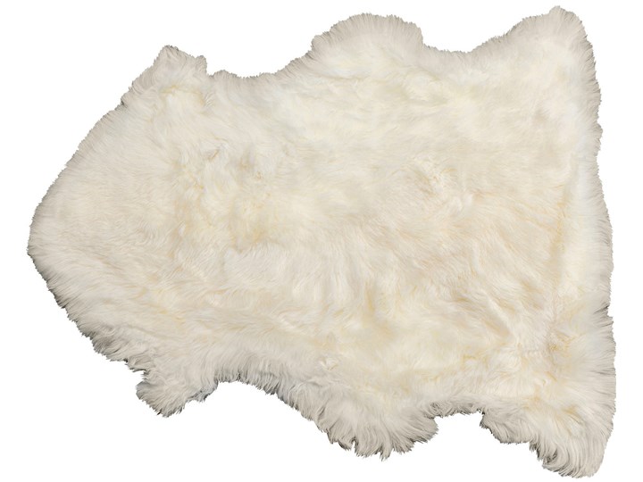 Dywan - skóra owcza Heidi 85x65 cm biała Kolor Beżowy Dywany Skóry Nieregularny Pomieszczenie Sypialnia
