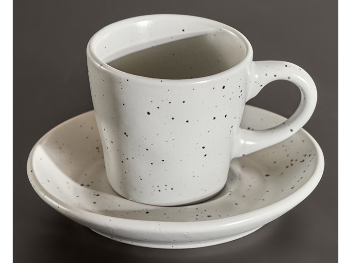 Filiżanka do kawy ze spodkiem Aratani jasnoszara Kolor Szary Filiżanka do herbaty Filiżanka ze spodkiem Ceramika Kolor Biały