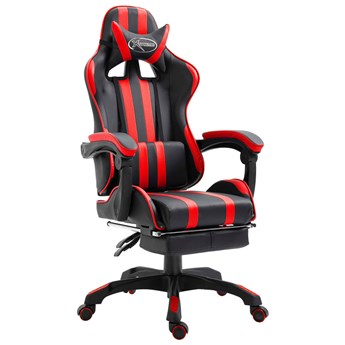 Czerwony fotel gamingowy z podnóżkiem - Kenex