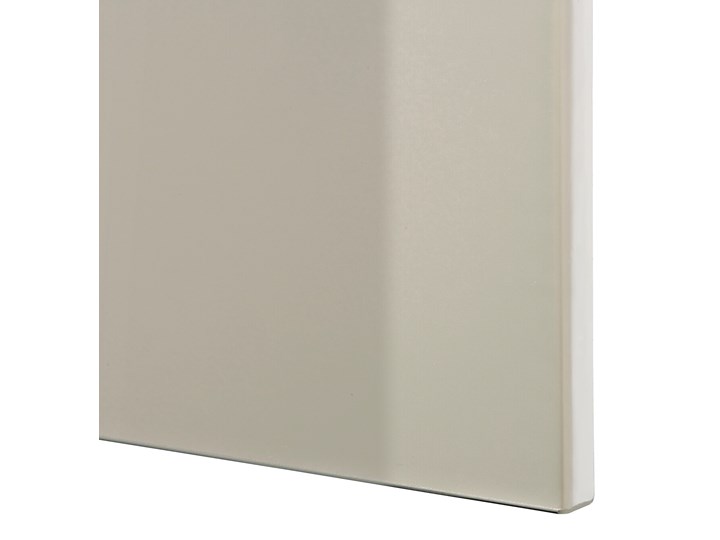 IKEA BESTÅ Kombinacja z drzwiami, Dąb bejcowany na biało/Selsviken/Stubbarp wysoki połysk beż, 180x42x74 cm Drewno Szerokość 180 cm Płyta MDF Z szafkami Głębokość 42 cm Wysokość 42 cm Kolor Beżowy