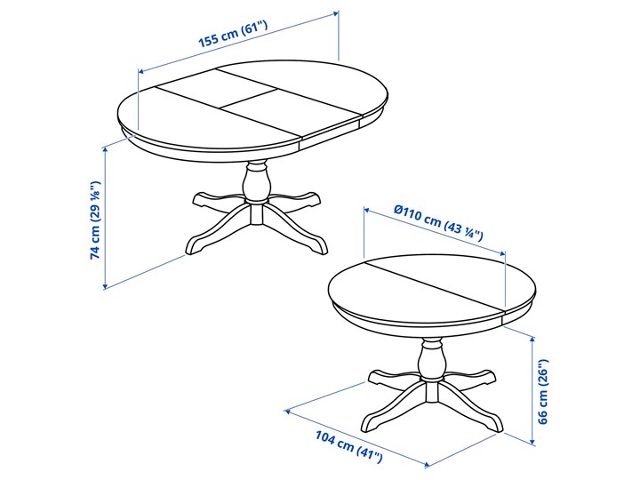 IKEA INGATORP / INGOLF Stół i 4 krzesła, czarny/Nolhaga szary/beż, 110/155 cm Kategoria Stoły z krzesłami