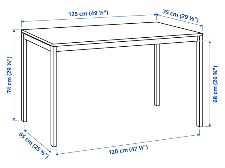 IKEA MELLTORP / ADDE Stół i 4 krzesła, biały, 125 cm Kategoria Stoły z krzesłami Pomieszczenie Salon
