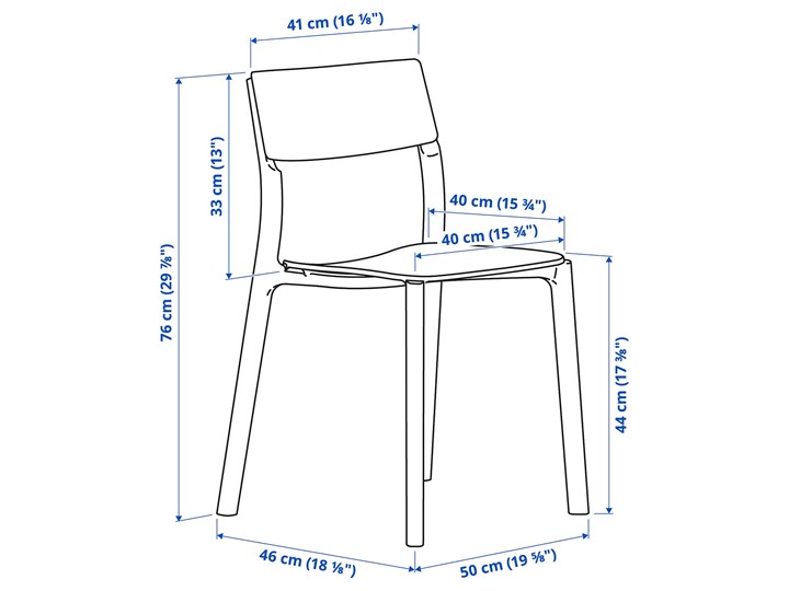 IKEA MELLTORP / JANINGE Stół i 4 krzesła, biały/żółty, 125 cm Kategoria Stoły z krzesłami Pomieszczenie Salon