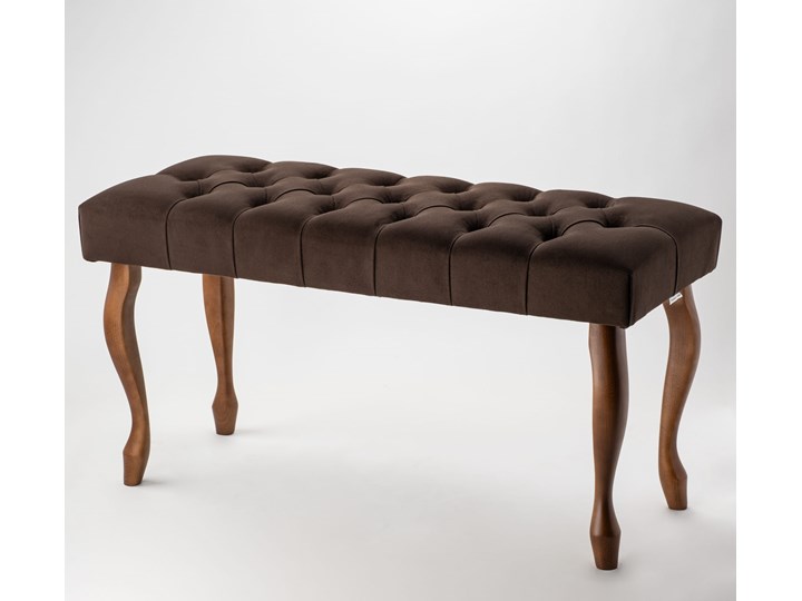 Ławka pikowana Chesterfield MAX Dark Brown Pomieszczenie Przedpokój Materiał nóżek Drewno