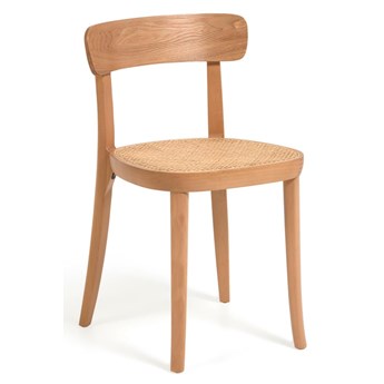 Krzesło Romane lite drewno bukowe wykończenie naturalne fornirem jesionowym i rattanem