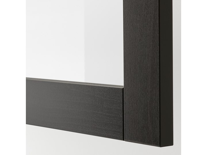 IKEA BESTÅ Kombinacja szafek ściennych, Czarnybrąz/Sindvik czarnobrązowe szkło przezroczyste, 60x22x38 cm Płyta laminowana Płyta MDF Tworzywo sztuczne Płyta meblowa Metal Stal Kategoria Szafki i regały