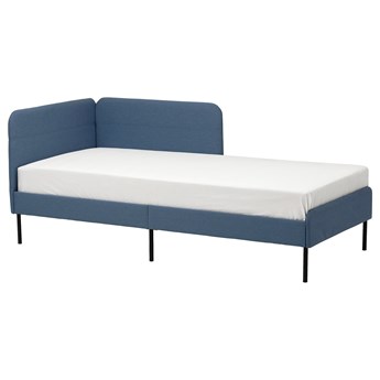 IKEA BLÅKULLEN Tapicerowana rama łóżka/nar wezgł, Knisa średnioniebieski, 90x200 cm