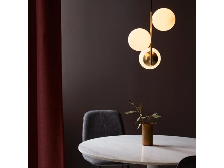 SELSEY Lampa wisząca Lilly x3 złota Lampa z kloszem Styl Nowoczesny Metal Szkło Pomieszczenie Salon