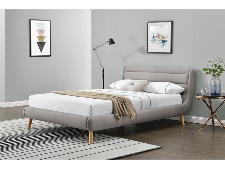 SELSEY Łóżko tapicerowane Freila 160x200 cm szare Tkanina Styl Minimalistyczny Styl Vintage