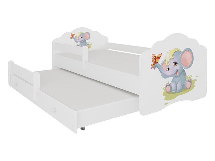 SELSEY Łóżko dziecięce podwójne Ruhsen 140x70 cm Słonik z barierką Płyta MDF Płyta meblowa Kategoria Łóżka dla dzieci Łóżko piętrowe Rozmiar materaca 70x140 cm