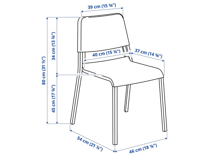 IKEA MELLTORP / TEODORES Stół i 4 krzesła, biały, 125 cm Kategoria Stoły z krzesłami
