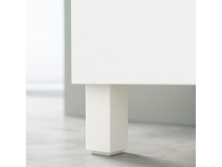 IKEA BESTÅ Kombinacja regałowa z drzw/szuf, Biały/Lappviken/Stubbarp białe szkło przezroczyste, 120x42x213 cm Kolor Przezroczysty